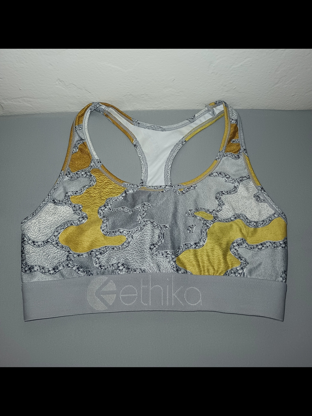 Ethika Racerback Gold Camo Sports Bra